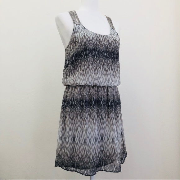 ⭐️Express⭐️Light Grey Crochet Embroidery Strapy Womens Summer Dress Small Petite - Picture 1 of 8